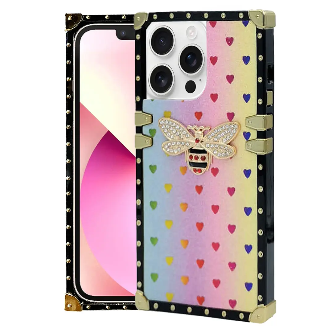 iPhone 13 Pro Heart Butterfly Case Pink